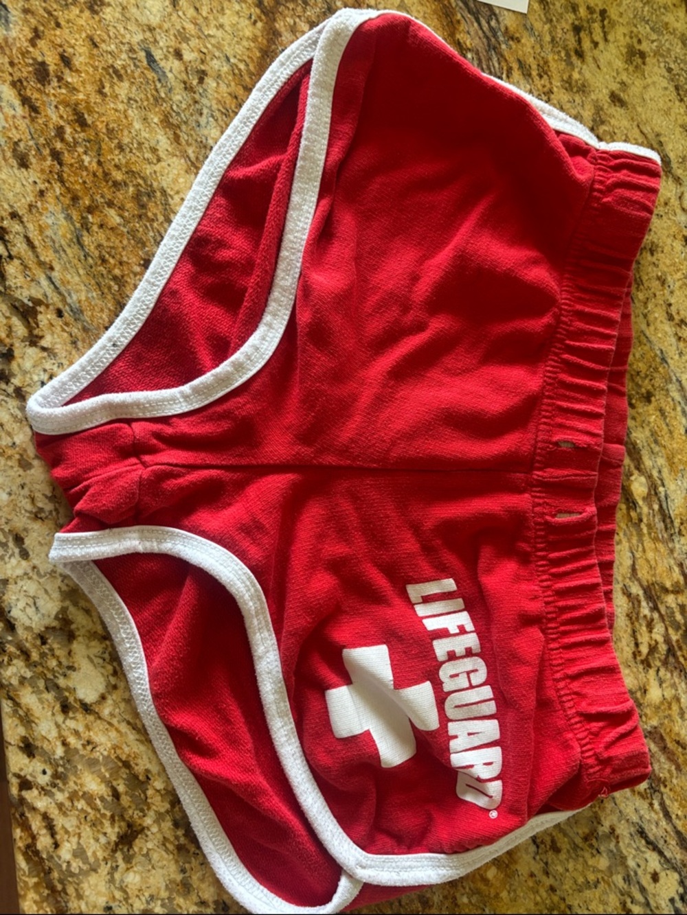 Lifeguard Red Shorts with White Trim